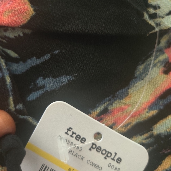 Free People Blue Lagoon Tropical Drawstring Lounge Pant size Medium - Picture 3 of 4